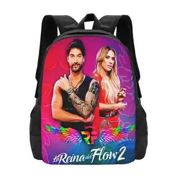 La Reina Del Flow Школьный рюкзак Большой емкости, сумки для ноутбуков, Крутое Ретро, Винтажное, Классическое, Эстетичное, Красочная Музыкальная группа, певица