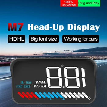 M7 Auto Hud OBD2 GPS HUD Головной Дисплей EOBD Лобовое Стекло Автомобиля Спидометр Проектор Цифровые Аксессуары Для Всех Автомобилей