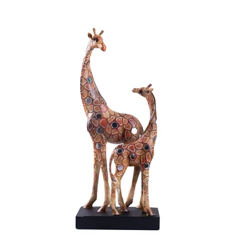 [MGT] Ретро цветная модель животного-жирафа, декоративная статуя, современный минималистский стиль, украшение дома, гостиной, ремесла, подарки