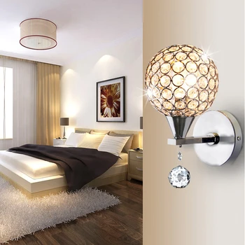 moonlux Современный светодиодный настенный светильник с кристаллами E27, выдалбливаемый ночник для домашнего прикроватного кабинета, прохода (без лампы)