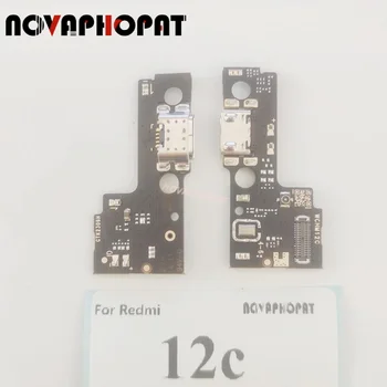 Novaphopat Для Redmi 12C USB Док-станция Порт Зарядки Штекер Зарядного Устройства Микрофон Плата Гибкого кабеля MIC