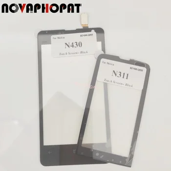 Novaphopat Черный Сенсорный Экран Для Nokia Microsoft Lumia N430 N311 Замена Передней Стеклянной панели С Цифровым Преобразователем Сенсорного Экрана