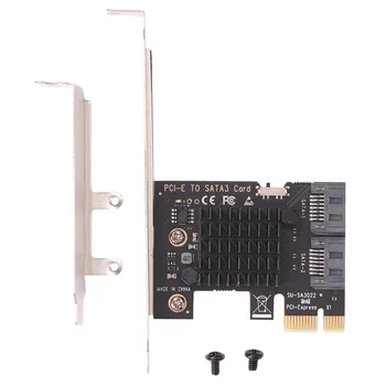 PCI-E 1x к SATA3.0 2-Портовый Адаптер Riser 6 Гбит/с Аксессуары Для Расширения PCI Express
