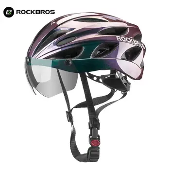 Rockbros оптовая продажа, Шлем, Очки с интегральным формованием, Велосипедный шлем Wo MTB, Защитные головные уборы, козырек, линзы, Велосипедные шлемы TT-16