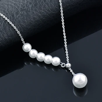 SINLEERY элегантное жемчужное длинное ожерелье с подвеской для женщин, цепочка серебряного цвета, модные ювелирные аксессуары
