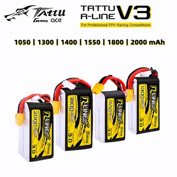 Tattu R-Line Версия 3.0 V3 1300/1400/1550/1800/2000mAh 120C 4S 6S 4,2 V Lipo Аккумулятор XT60 Plug FPV Гоночный Дрон RC Квадрокоптер