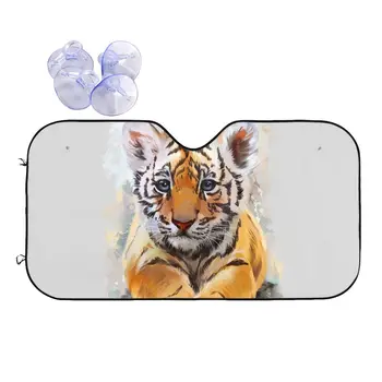 Tiger Baby Tiger Универсальный солнцезащитный козырек на ветровое стекло для любителей животных, автомобильный козырек на ветровое стекло, ледяной щит, защита от пыли