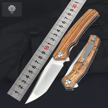 Trskt D2 Flipper Knife Карманный Инструмент Для Выживания в Кемпинге, Тактические Складные Ножи, Edc Инструменты С Деревянной Ручкой, Прямая Поставка