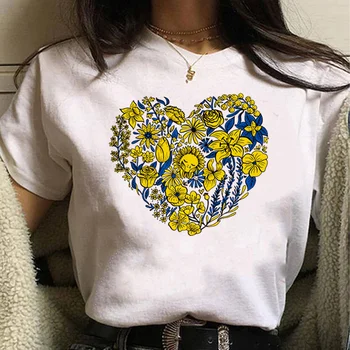 Ukraini Футболка с флагом Украины женская дизайнерская футболка с мангой харадзюку для девочек японская одежда