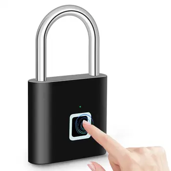 USB-зарядка без ключа, умный замок, замок с отпечатком пальца, водонепроницаемый дверной замок, 0,2 секунды разблокировки на открытом воздухе, портативный противоугонный замок из цинка
