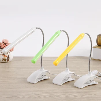 USB Светодиодная настольная лампа с зажимом, Гибкая настольная лампа для прикроватной тумбочки, чтения книг, учебы, офисной работы, детского ночника