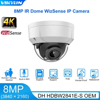 Vikylin IP-камера видеонаблюдения 8MP 4K 2560P Cam для Duhua OEM HDBW2841E-S IR Антивандальная Встроенная Микрофонная Сигнализация SD-карта Wizsense