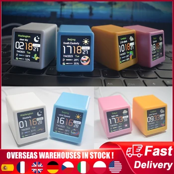WiFi Smart DIY Creative Часы, Метеостанция, Гигротермограф, Цветной OLED-дисплей, Беспроводной Внутренний наружный термометр, гигрометр