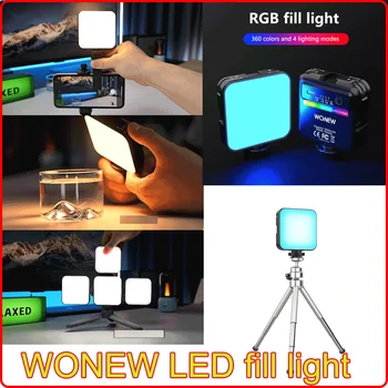 WONEW RGB Полноцветный светодиодный видеосигнал 2500 K-9900K 800LUX Магнитный Мини-заполняющий светильник с расширением 3 порта Холодного башмака 2000 мАч Type-c