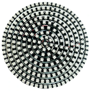 WS2812B DIY RGB Светодиодное Кольцо от 37 до 241led/m Круглый Модуль SK6812 5050 Встроенный Драйвер Черная печатная плата DC5V Полноцветное Светодиодное Кольцо