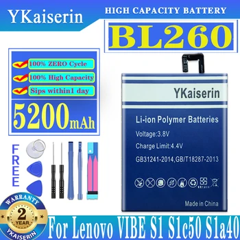 YKaiserin 4900mAh BL260 BL 260 Аккумулятор для Lenovo VIBE S1 Lite S1Lite S1La40 Аккумуляторы + Бесплатные Инструменты