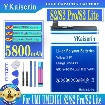 YKaiserin S 2 Сменный Аккумулятор емкостью 5800 мАч Для UMI UMIDIGI S2/S2 Pro S2Pro/S2 Lite S2Lite Аккумулятор Большой Емкости + Трек-код