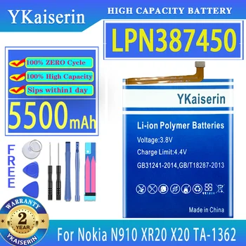 YKaiserin для Nokia N910 XR20 X20 TA-1362 Аккумулятор LPN 387450 Аккумуляторы емкостью 5500 мАч + Бесплатные Инструменты
