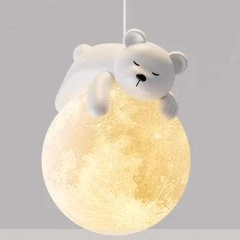 ZK50 Современная простая светодиодная люстра с медведем, прикроватная тумбочка для спальни, люстра для детской комнаты, лампы для украшения дома