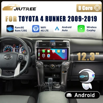 Автомагнитола 12,3 дюйма для Toyota 4 Runner 2009-2019 Мультимедийный плеер Carplay GPS Навигация Android Авто Стерео аудиоприемник