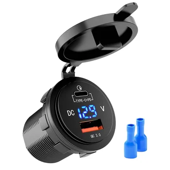 Автомобильное зарядное устройство 18 Вт Quick Charge 3.0 USB, 48 Вт Адаптер для быстрой зарядки Type-C PD для автомобиля, лодки, фургона, мотоцикла