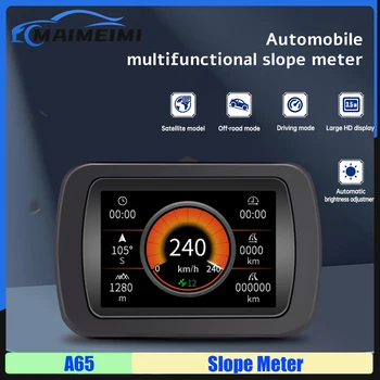 Автомобильный A65 HUD GPS Цифровой Измеритель Наклона Внедорожный Головной Дисплей Многофункциональный Спидометр Угол Крена Высота Тестер Пробега
