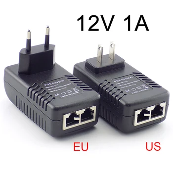 Адаптер POE 12V 1A Инжекторный выключатель питания Беспроводной Ethernet адаптер для IP камеры CCTV Штепсельная вилка США ЕС