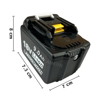 Аккумулятор емкостью 18 В 9000 мАч для электроинструмента Makita BL1830 BL1840 BL1850 BL1860 1890 Литий-ионная замена