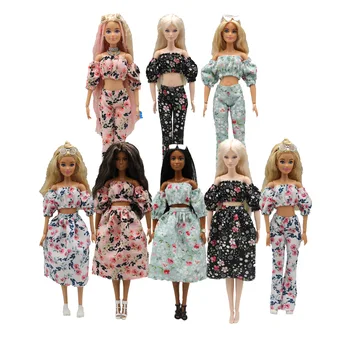 Аксессуары для кукольной одежды с цветочным пузырчатым рукавом, пышные для куклы Барби, комплект из 1/6 маленьких юбок, 30 см