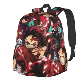 Аниме-рюкзак Demon Slayer Funny Nezuko Женские университетские рюкзаки из полиэстера, легкие классные школьные сумки, рюкзак