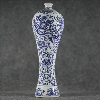 Античный Стиль, Китайский Уникальный Стиль, Бело-голубая Фарфоровая ваза - Dragonic