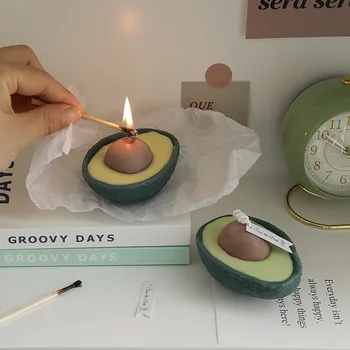 Ароматерапевтическая свеча из Авокадо Ручной работы, милый ручной подарок, подставка для фотографий в стиле Ins, Ароматическая Фруктовая свеча