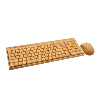 Бамбуковая клавиатура и мышь Беспроводной комбинированный набор для портативных ПК Офис USB Подключи и играй, клавиатура Natural Mice Новинка на Рождество
