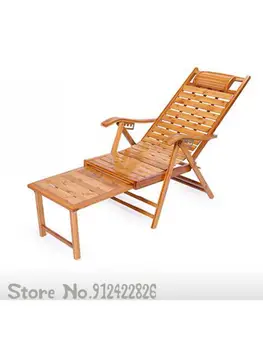 Бамбуковое кресло с откидной спинкой, складывающееся для обеденного перерыва, одноместное переносное маленькое старомодное кресло для отдыха на балконе, бамбуковое кресло для сиесты для