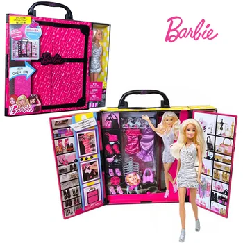 Барби Касл Девочка Принцесса Фэнтези Гардероб Игрушки X4833 Ограниченная коллекция Кукольное платье Обувь Аксессуары для волос ABS Большая подарочная коробка
