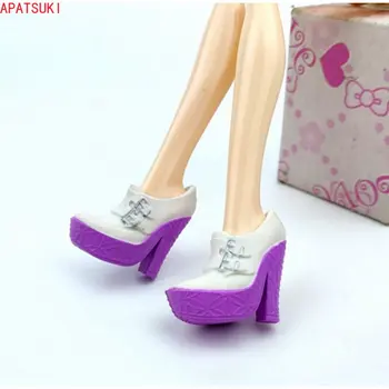 Белая Фиолетовая Уникальная Обувь для Куклы Monster High Модные Туфли На Высоком Каблуке Для Ever After High 1/6 BJD Куклы Аксессуары Детские Игрушки