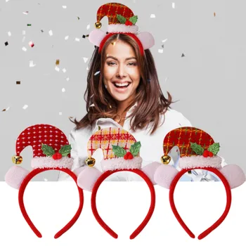 Бесплатная доставка Рождественская повязка на голову Шоу Наряжающихся Украшений Детский подарок Большая Изогнутая Шляпа Повязка на голову для Рождественской вечеринки Navidad 2024