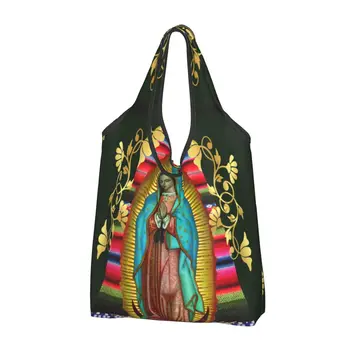 Богоматерь Гваделупская, Дева Мария, Сумка для покупок, сумка для покупок, большая переносная христианская сумочка Jesus Mexico