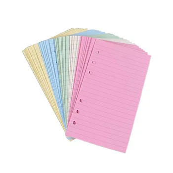 Бумага для отрывных листов A6 с цветной линейкой, 50 Страниц, 17,2 x 5 x 1 см, Бумага-наполнитель с 6 отверстиями, Бумага для отрывных листов, Цветная бумага для блокнота,