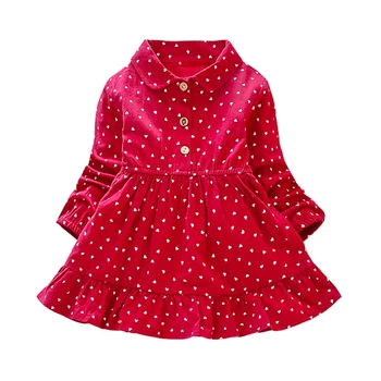 В изящный горошек: осеннее повседневное платье с длинными рукавами и принтом в горошек для маленьких девочек - яркое праздничное платье принцессы для малышей