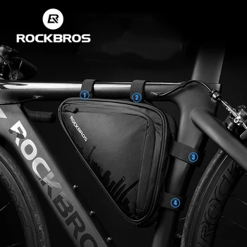 Велосипед ROCKBROS Треугольная сумка на передней раме велосипеда, Сверхлегкая трубка, небольшой пакет, сумка для инструментов для ремонта, аксессуары для велоспорта на открытом воздухе, спортивные аксессуары