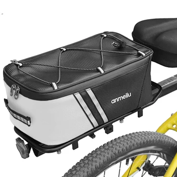 Велосипедная сумка для багажника, 7-литровая велосипедная задняя сумка, водонепроницаемая велосипедная сумка из искусственной кожи MTB, сумка для велосипедной стойки Mountian с водонепроницаемым дождевиком