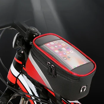 Велосипедная сумка-тубус Сумка для мобильного телефона с сенсорным экраном емкостью 1,2 л Сумка-кронштейн для мобильного телефона Аксессуары для велосипедного снаряжения