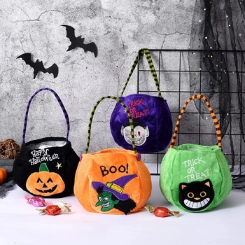 Вечеринка с добычей на Хэллоуин, детские сумки-тоут с тыквой, сумка для конфет, ведро для хранения конфет на Хэллоуин, портативная подарочная корзина