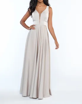 Вечернее женское платье для подружек невесты, Коктейльная вечеринка, выпускной Прямой атласный халат, платье WHE-037
