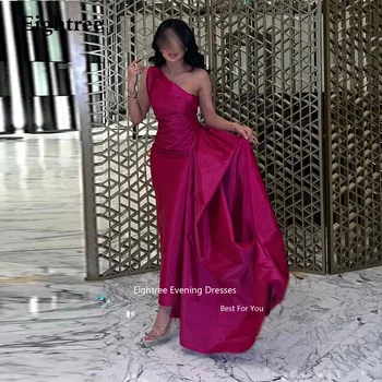Вечерние платья Eightree Цвета Фуксии Из Атласа в Русалочью Складку, Современные Длинные Вечерние платья Vestidos De Noche 2023 Abendkleider Dubai