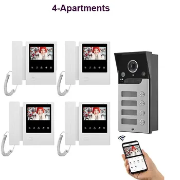 Видеодомофон TUYA WIFI, аудио- и видеодомофон для домашней безопасности, 4,3-дюймовый монитор с экраном для многоквартирной камеры