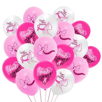 Воздушные шары для информирования о проблеме с грудью, информационные украшения, воздушные шары для рекламной кампании с розовой лентой, Круглые воздушные шары для