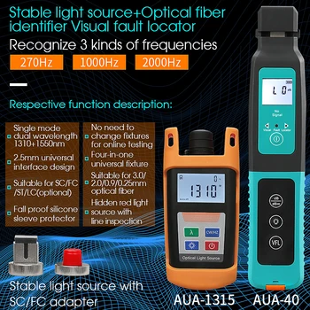 Волоконно-оптический идентификатор AUA-40 в режиме реального времени со встроенным визуальным локатором неисправностей мощностью 10 МВт с источником света 1310,1550 нм SM LS