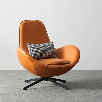 Вращающееся кресло для отдыха Nordic Modern Living Room Итальянское Светлое Роскошное кресло в яичной скорлупе Tiger Snail с односпальным диваном Дизайнер